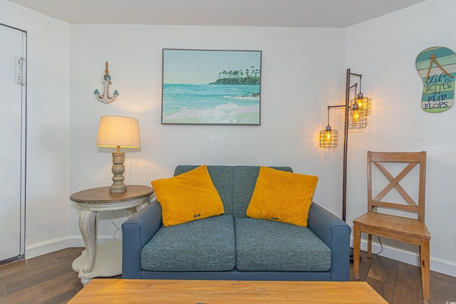 6804 N Ocean Blvd Unit 1211, Myrtle Beach, SC 29572 - sitting room featuring wood finished floors and baseboards