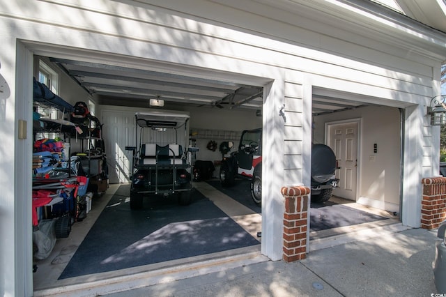 view of garage