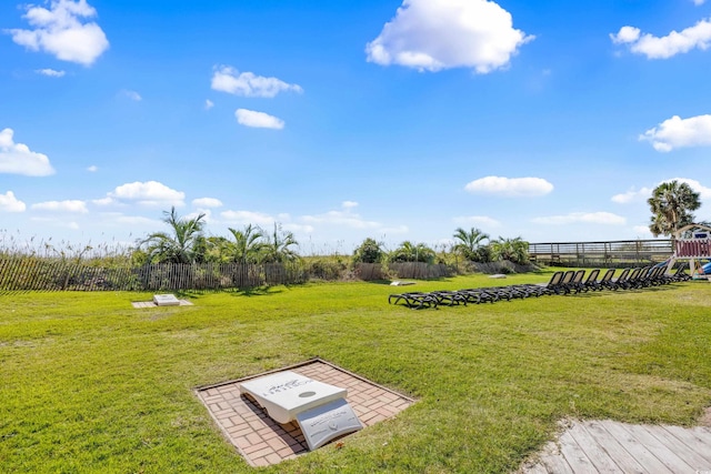 view of yard featuring fence