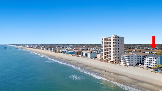 1000 N Waccamaw Dr Unit 205, Murrells Inlet, SC 29576 - birds eye view of property with a view of the beach and a water view