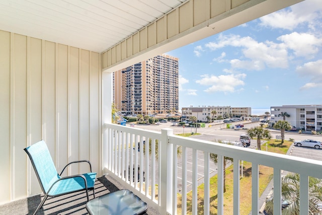 balcony with a city view