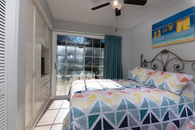 bedroom featuring a ceiling fan