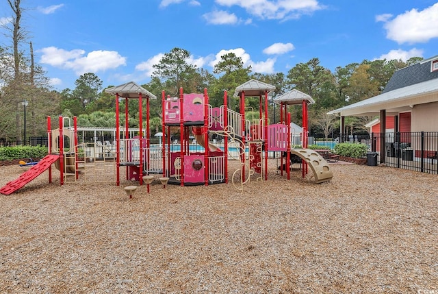 community play area featuring fence