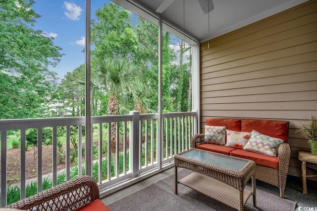 5750 Oyster Catcher Dr Unit 522, North Myrtle Beach, SC 29582 - sunroom featuring ceiling fan