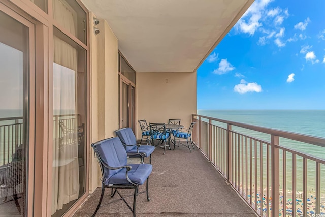 balcony with a water view