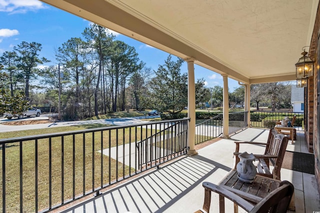 balcony with covered porch