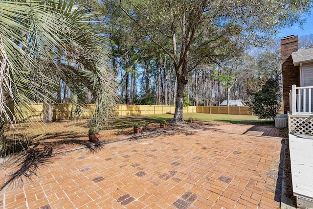 view of patio featuring a fenced backyard