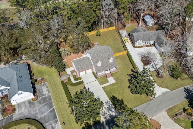 aerial view featuring a residential view