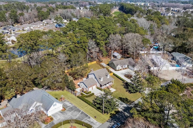 birds eye view of property with a residential view