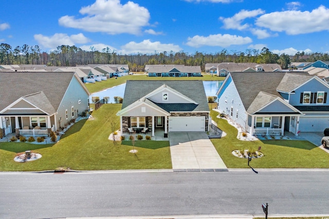 bird's eye view with a residential view