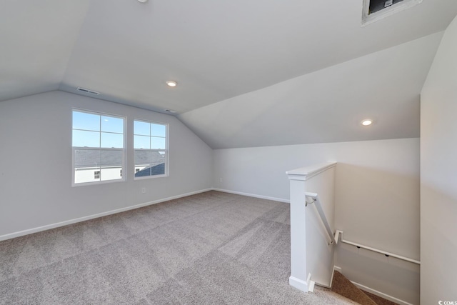 491 Wagner Cir, Conway, SC 29526 - bonus room with vaulted ceiling, carpet, baseboards, and recessed lighting