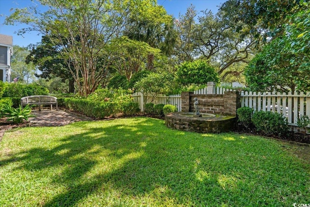 view of yard with a patio area and fence