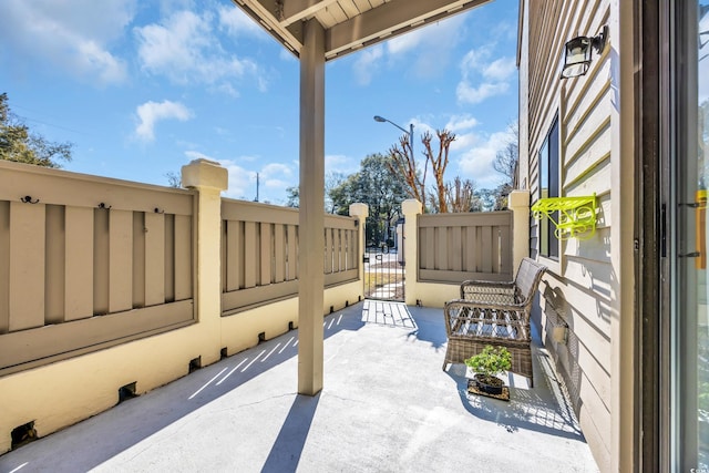 view of patio / terrace with fence