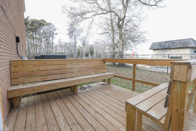 wooden terrace with fence