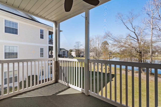561 White River Dr Unit 11-D, Myrtle Beach, SC 29579 - balcony with a ceiling fan and a water view
