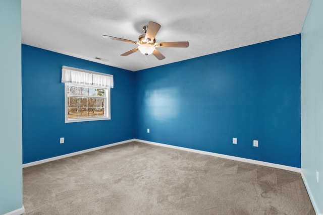 561 White River Dr Unit 11-D, Myrtle Beach, SC 29579 - carpeted empty room featuring a ceiling fan, baseboards, and a textured ceiling