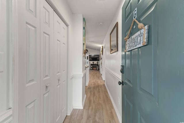 218 Landing Rd Unit G, North Myrtle Beach, SC 29582 - corridor featuring light wood-type flooring and baseboards