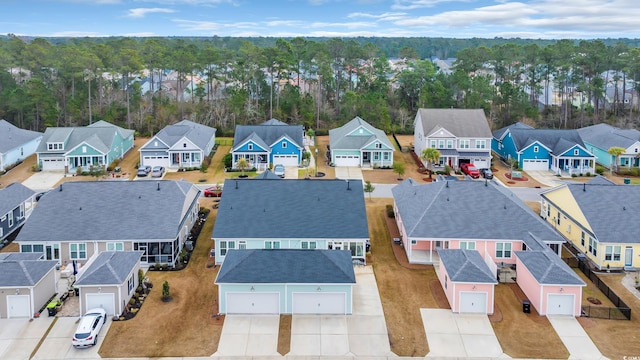 bird's eye view with a residential view