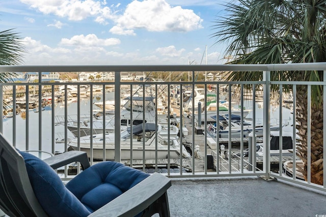 balcony with a dock