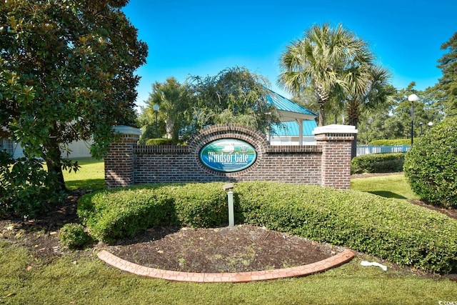 view of community sign