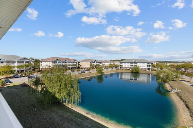 property view of water with a residential view