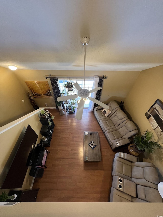 living area with wood finished floors