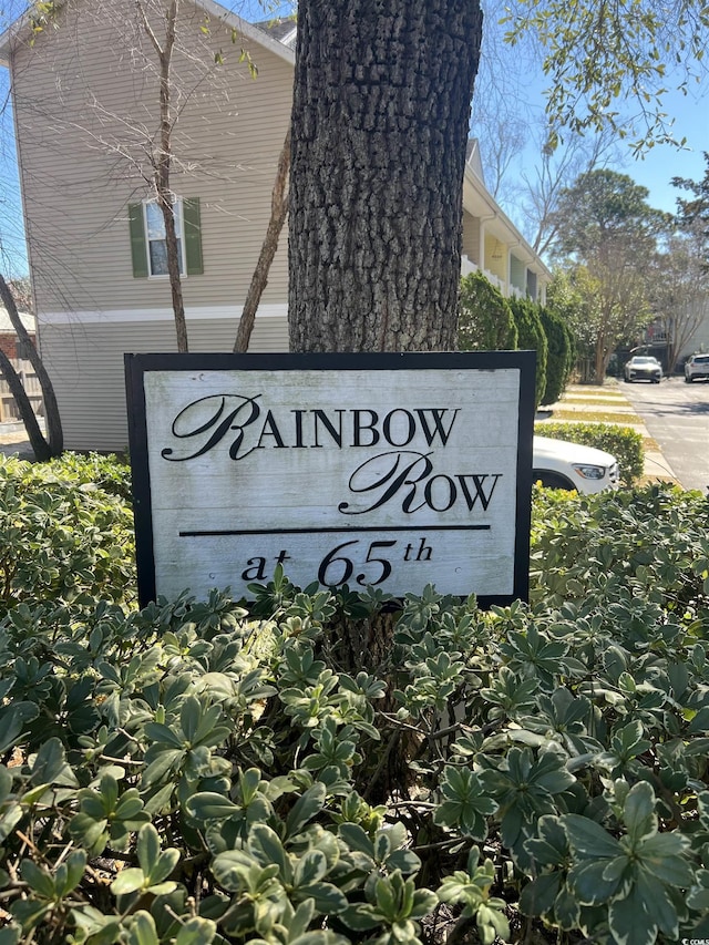 view of community sign