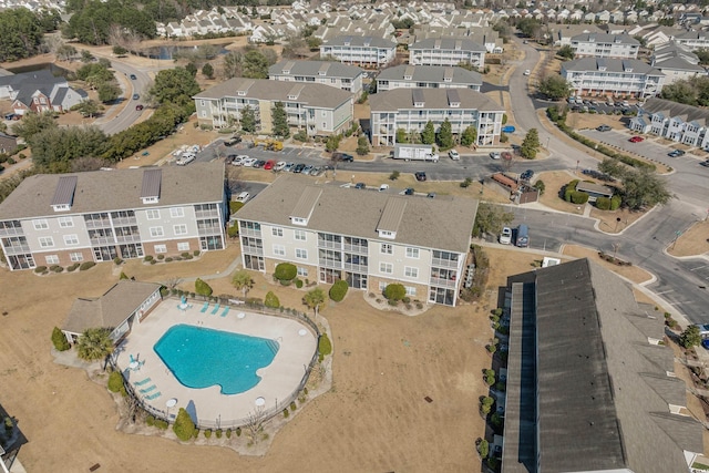 bird's eye view with a residential view