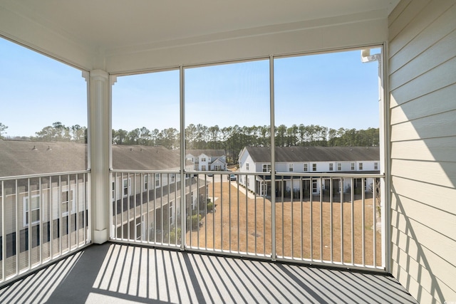 balcony featuring a residential view