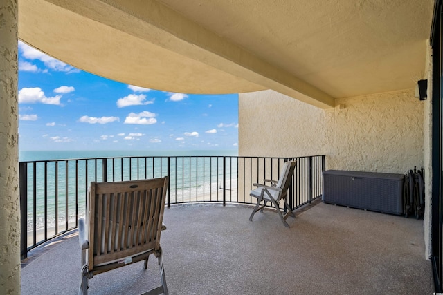 balcony with a water view