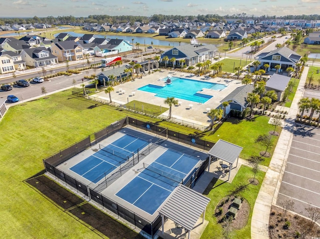 drone / aerial view with a residential view