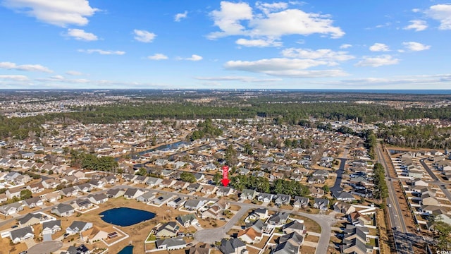 drone / aerial view featuring a residential view