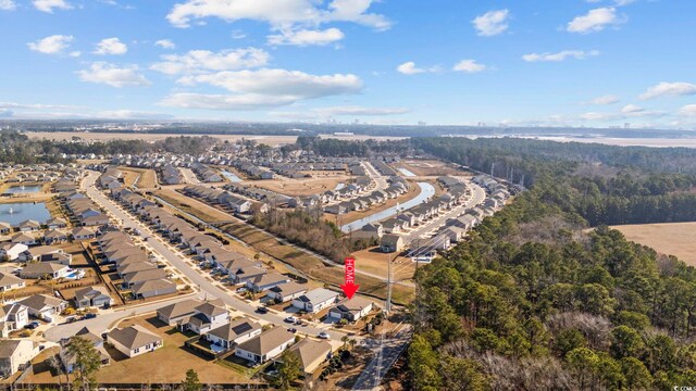 drone / aerial view with a residential view