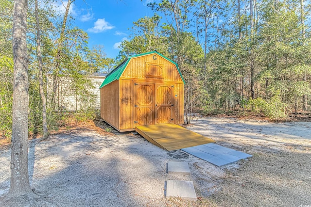 view of shed