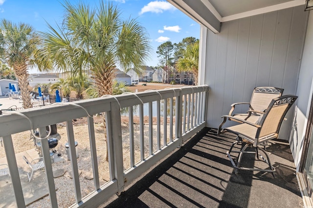 balcony with a residential view