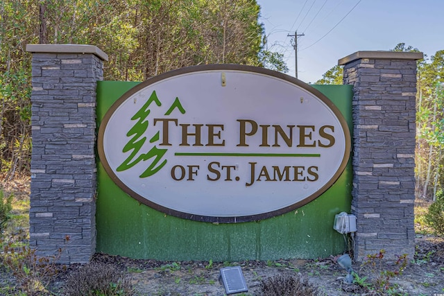 view of community sign