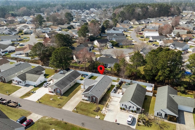 bird's eye view with a residential view