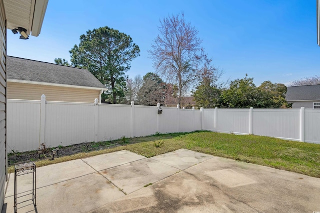 view of patio with a fenced backyard