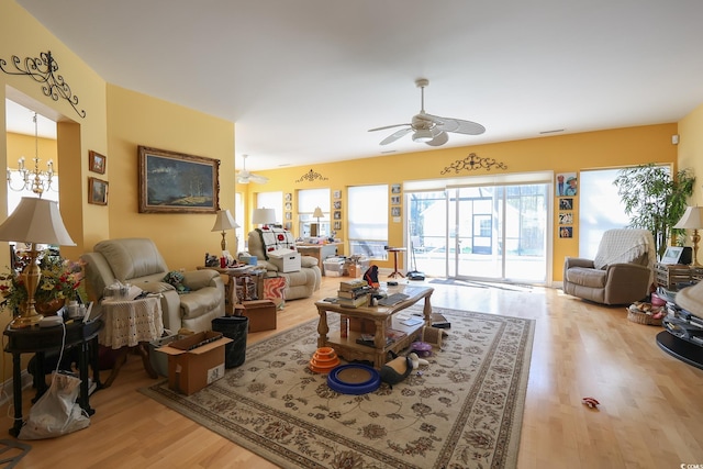 4244 Luck Ave, Little River, SC 29566 - living room featuring light wood finished floors and ceiling fan