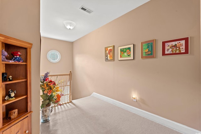 4306 Windy Heights Dr, North Myrtle Beach, SC 29582 - corridor with an upstairs landing, carpet, and baseboards