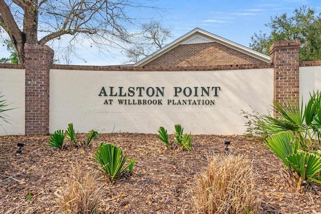 view of community sign