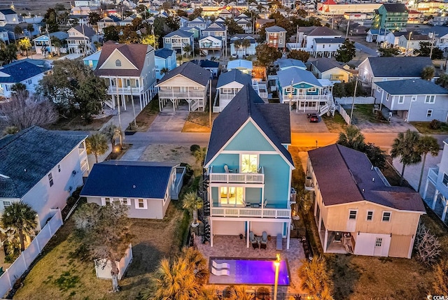 drone / aerial view with a residential view