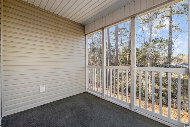 view of unfurnished sunroom