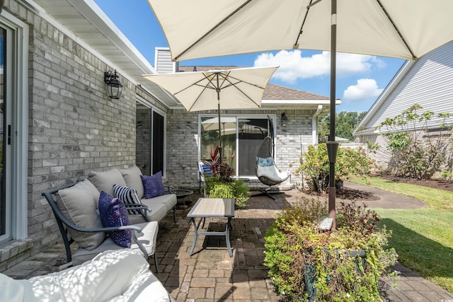 view of patio featuring outdoor lounge area