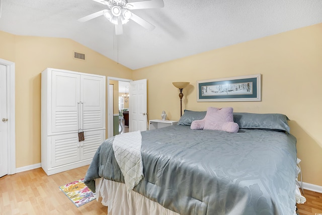 6634 Cinnamon Fern Ln, Myrtle Beach, SC 29588 - bedroom with lofted ceiling, light wood finished floors, baseboards, and visible vents