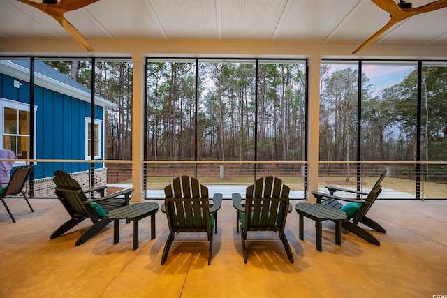 view of unfurnished sunroom