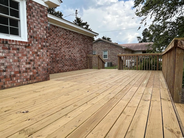 wooden terrace with central AC