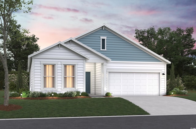 435 Kapalua Loop, Little River, SC 29566 - view of front facade with concrete driveway, a front lawn, and an attached garage
