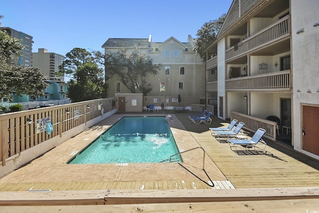 pool featuring fence