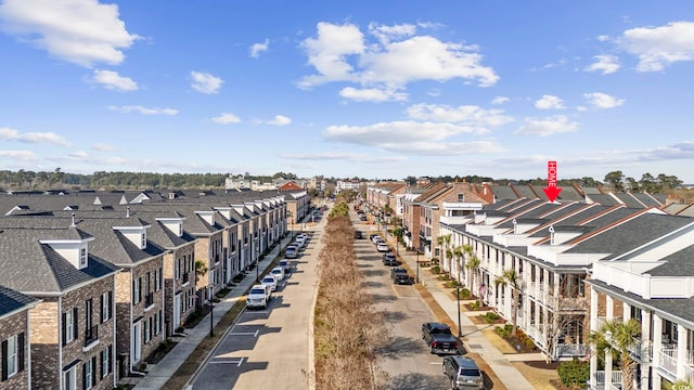 bird's eye view with a residential view